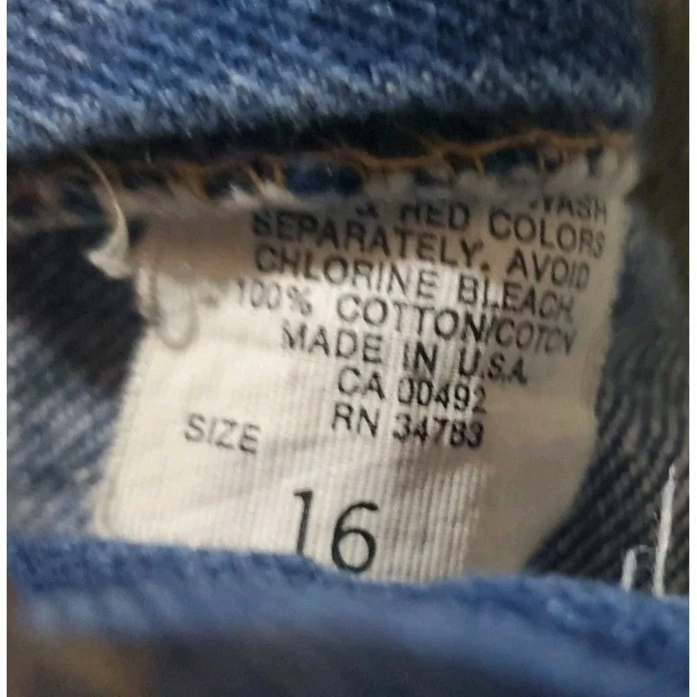 Vintage LEE MR Jeans Womens Size 16 Union Made In USA Blue Denim Straight Leg